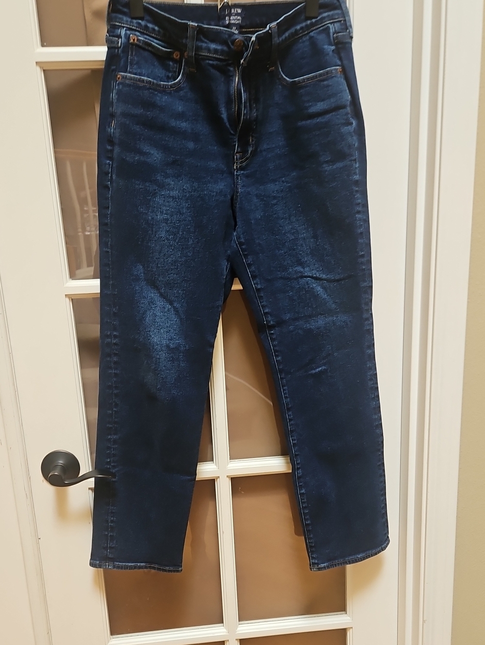 J. Crew Dark Indigo Essential Straight Jeans